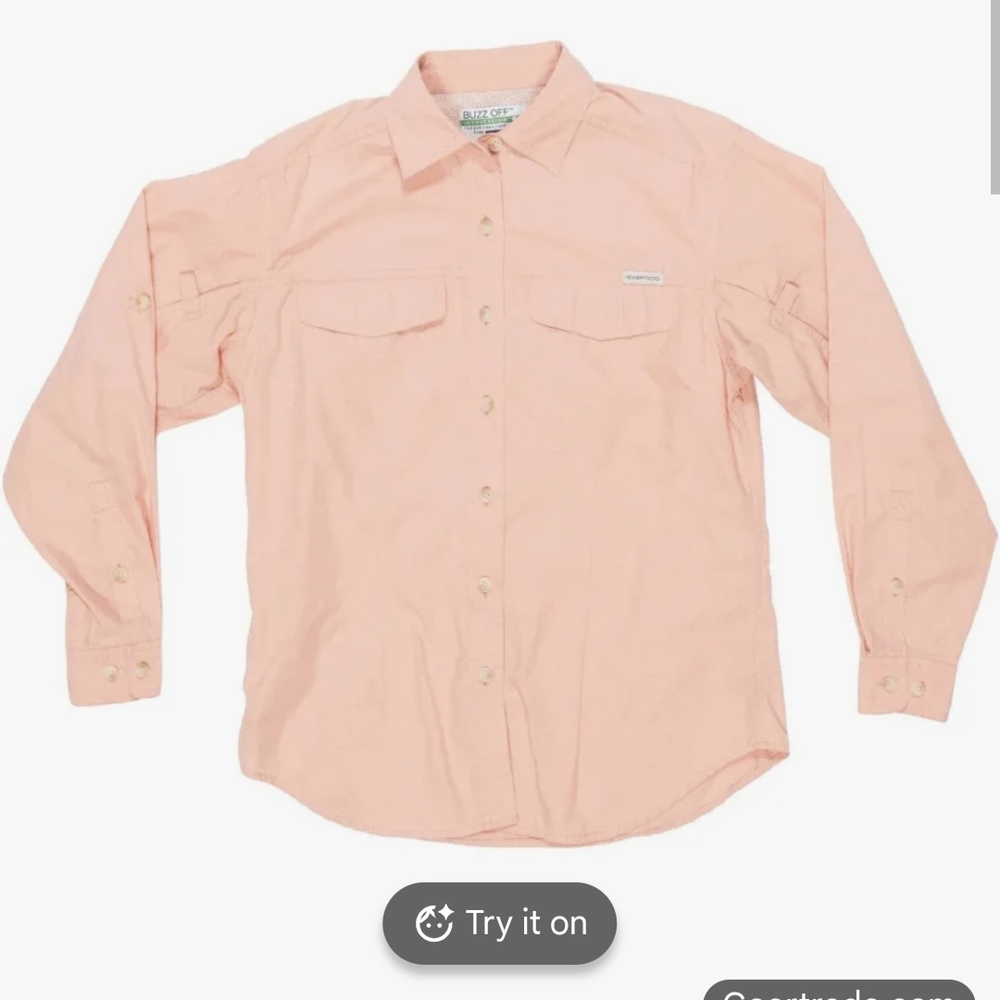 Exofficio Women's Long-Sleeve Button-Down Shirt in Peach